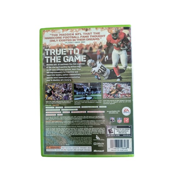 Madden NFL 12 Microsoft Xbox 360 2011 Dolby Digital 1-4 Players Leaderboards - Picture 2 of 4
